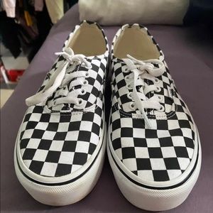 Platform checkered vans